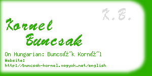 kornel buncsak business card